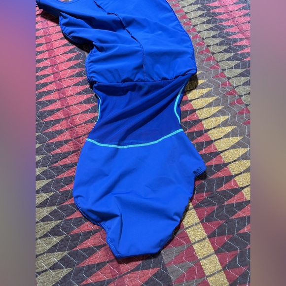 Spanx Love Your Assets Padded Push Up Swim Dress Swimsuit Small Blue Slim - Picture 13 of 15